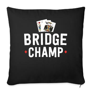 Drôle bridge chemise pour hommes cadeau pour bridge card - Housse de coussin décorative 45 x 45 cm - noir - Devant