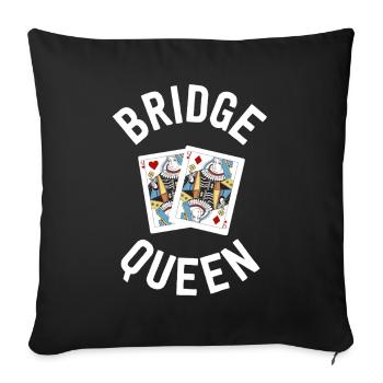 Drôle bridge chemise pour les femmes Bridge Queen Joueur - Housse de coussin décorative 45 x 45 cm - noir - Devant