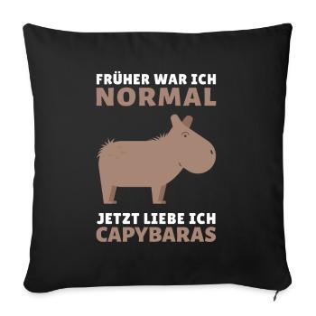 Capybara Capybara Guinea Pig - Normal - Sofa pillowcase 17,3'' x 17,3'' (45 x 45 cm) - black - Front
