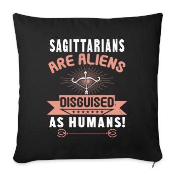 Tireurs Signes du zodiaque en tant qu’extraterrestre - Housse de coussin décorative 45 x 45 cm - noir - Devant