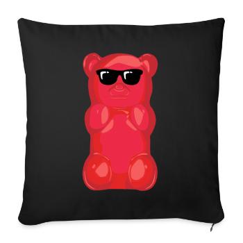 Gummy bears with sunglasses graphics - Sofa pillowcase 17,3'' x 17,3'' (45 x 45 cm) - black - Front