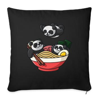 Ramen Soup Noodle Box Funny Ramen Bowl Panda Pool - Sofa pillowcase 17,3'' x 17,3'' (45 x 45 cm) - black - Front