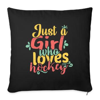le hockey - Housse de coussin décorative 45 x 45 cm - noir - Devant