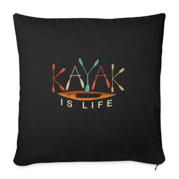 Le kayak est votre vie - Housse de coussin décorative 45 x 45 cm - noir - Devant