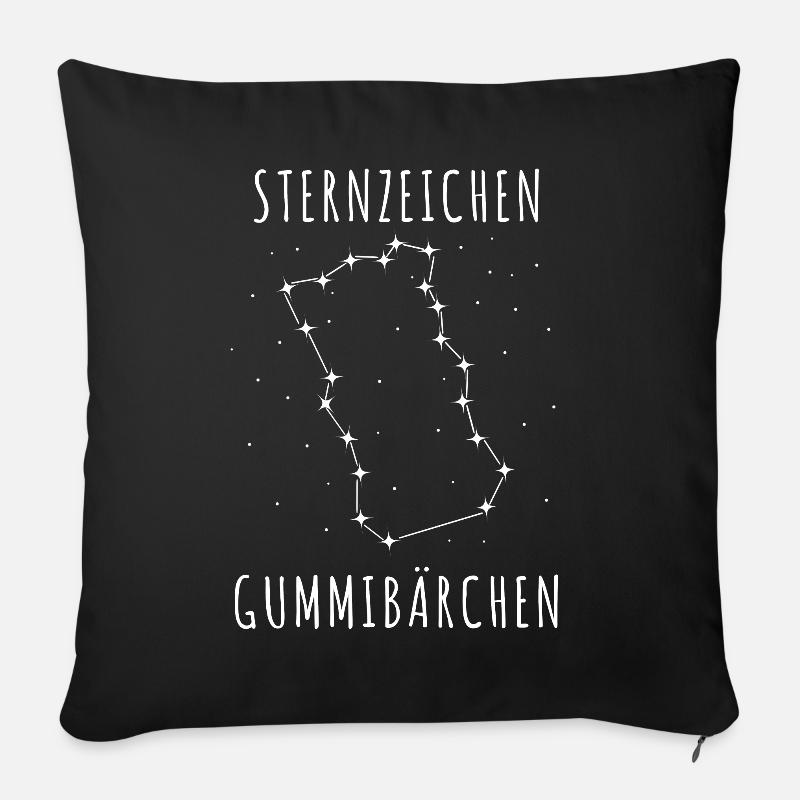 Gummibärchen lustiger Sternzeichen Witz - Sofakissenbezug 45 x 45 cm - Schwarz