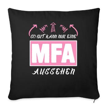 MFA - lustiger Artzhelferin Spruch - Sofakissenbezug 45 x 45 cm - Schwarz - Vorne