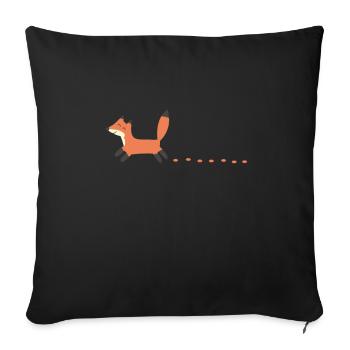 Fox Foxes Fox Tracks Fox Lovers Gift - Sofa pillowcase 17,3'' x 17,3'' (45 x 45 cm) - black - Front