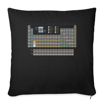Periodensystem Chemiker Nerd Chemie Geek - Sofakissenbezug 45 x 45 cm - Schwarz - Vorne