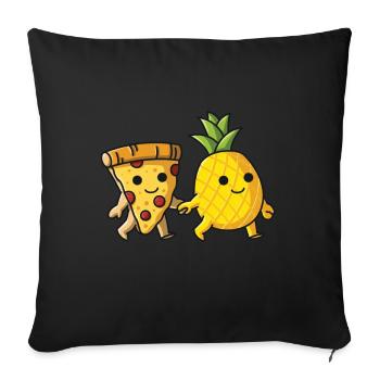 Pizza Hawaï Pizza Ananas Manger Pizza & Ananas - Housse de coussin décorative 45 x 45 cm - noir - Devant
