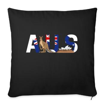Australia - Sofa pillowcase 17,3'' x 17,3'' (45 x 45 cm) - black - Front