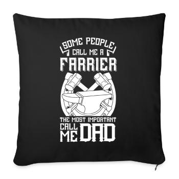 Farrier Horseshoes Blacksmith Hoof Tools Hooves - Sofa pillowcase 17,3'' x 17,3'' (45 x 45 cm) - black - Front
