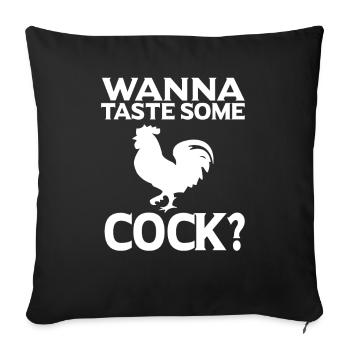 Lustiges Sprüche Cock Geschenk - Sofakissenbezug 45 x 45 cm - Schwarz - Vorne