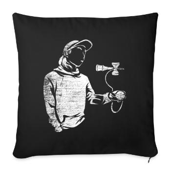 Kendama - Sofa pillowcase 17,3'' x 17,3'' (45 x 45 cm) - black - Front