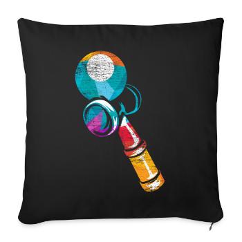 Kendama - Sofa pillowcase 17,3'' x 17,3'' (45 x 45 cm) - black - Front