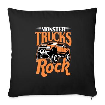 Monster truck - Sofa pillowcase 17,3'' x 17,3'' (45 x 45 cm) - black - Front