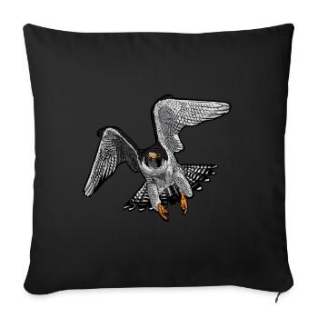 Falknerei Greifvogel Geschenk für Falken Freunde - Sofakissenbezug 45 x 45 cm - Schwarz - Vorne
