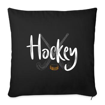 hockey hockey sur gazon hockey bâton sport hockey sur glace - Housse de coussin décorative 45 x 45 cm - noir - Devant