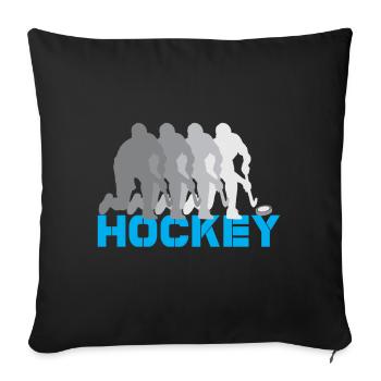 hockey hockey sur gazon hockey bâton sport hockey sur glace - Housse de coussin décorative 45 x 45 cm - noir - Devant
