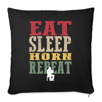 T-shirt rétro en corne - Housse de coussin décorative 45 x 45 cm - noir - Devant