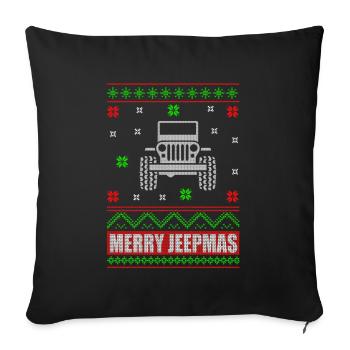 Ugly Christmas Jeep Advent Auto Geschenk - Sofakissenbezug 45 x 45 cm - Schwarz - Vorne