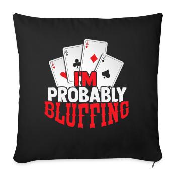 Poker - Sofakissenbezug 45 x 45 cm - Schwarz - Vorne