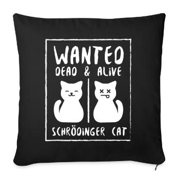 Schrödinger cat dead or alive - Sofa pillowcase 17,3'' x 17,3'' (45 x 45 cm) - black - Front