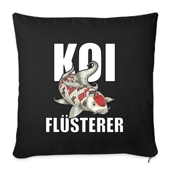 lustiges Koi Kois Koi Flüsterer Karpfen Geschenk - Sofakissenbezug 45 x 45 cm - Schwarz - Vorne