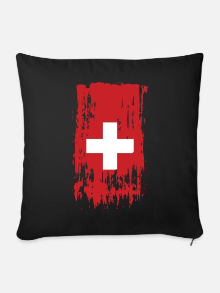 Switzerland Switzerland Switzerland - Sofakissenbezug 45 x 45 cm - Schwarz