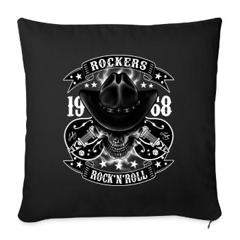 Rockabilly Vintage Rocker Rock N Roll Psychobilly - Sofa pillowcase 17,3'' x 17,3'' (45 x 45 cm) - black - Front