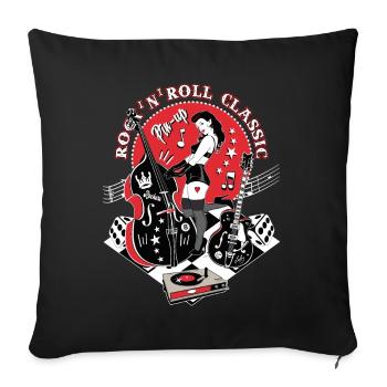 Rockabilly Vintage Rocker Rock N Roll Pinup - Housse de coussin décorative 45 x 45 cm - noir - Devant