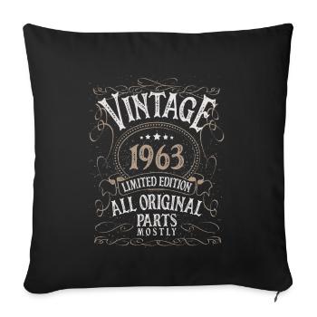 1963 anniversaire millésime millésime - Housse de coussin décorative 45 x 45 cm - noir - Devant