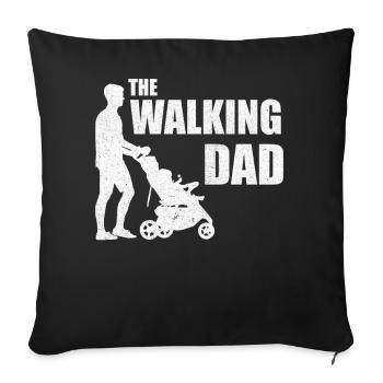 Le papa qui marche - Housse de coussin décorative 45 x 45 cm - noir - Devant