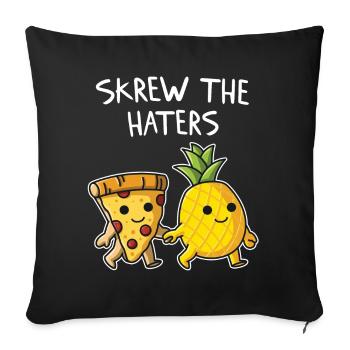 Pizza Hawaii Eating Pineapple Pizza Love is Love - Sofa pillowcase 17,3'' x 17,3'' (45 x 45 cm) - black - Front