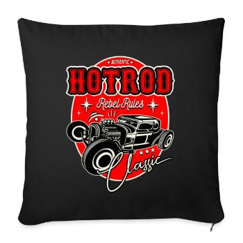Rockabilly Vintage Car Rocker Rock N Roll - Sofa pillowcase 17,3'' x 17,3'' (45 x 45 cm) - black - Front