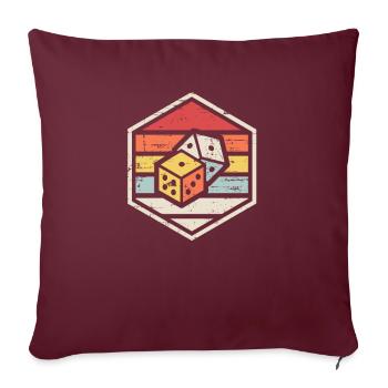 Retro Badge Dice - Sofa pillowcase 17,3'' x 17,3'' (45 x 45 cm) - burgundy - Front