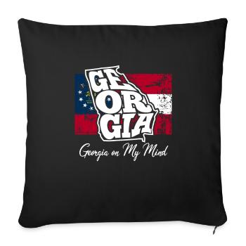 Georgia on my head - slogan of GA - Sofa pillowcase 17,3'' x 17,3'' (45 x 45 cm) - black - Front