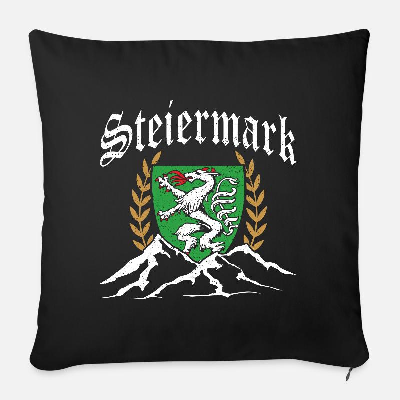 Steiermark Wappen Steirer Österreich Geschenk - Sofakissenbezug 45 x 45 cm - Schwarz