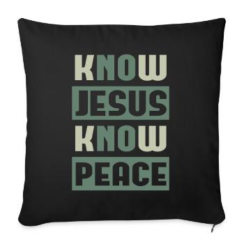 Know jesus church god christian gift - Sofa pillowcase 17,3'' x 17,3'' (45 x 45 cm) - black - Front