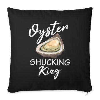 Oyster shucking king oyster oysters clam sea - Sofa pillowcase 17,3'' x 17,3'' (45 x 45 cm) - black - Front