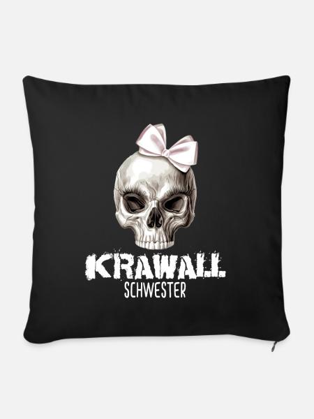Krawallschwester - Sofakissenbezug 45 x 45 cm - Schwarz