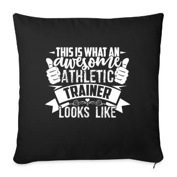 Un entraîneur athlétique génial ressemble - Housse de coussin décorative 45 x 45 cm - noir - Devant