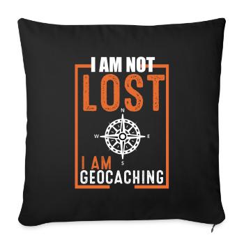 Geocache - Sofakissenbezug 45 x 45 cm - Schwarz - Vorne