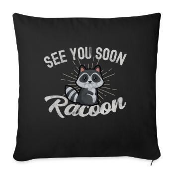 racoon - Sofa pillowcase 17,3'' x 17,3'' (45 x 45 cm) - black - Front
