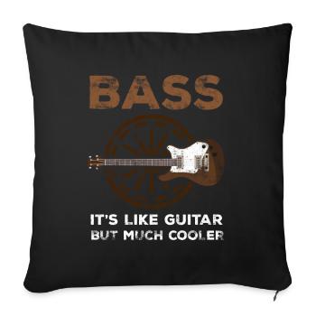 Bass guitar cool bass player bass player musician - Sofa pillowcase 17,3'' x 17,3'' (45 x 45 cm) - black - Front
