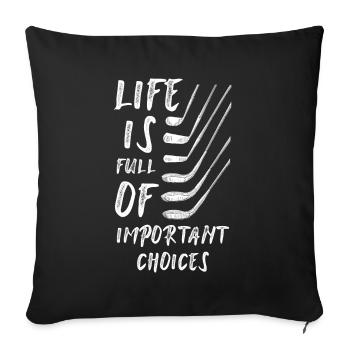 Golf gift - Sofa pillowcase 17,3'' x 17,3'' (45 x 45 cm) - black - Front