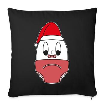 Weihnachts-Baby Ei - Sofakissenbezug 45 x 45 cm - Schwarz - Vorne