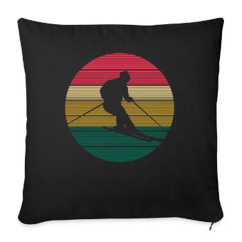 Retro Ski Winter Downhill Skiing Freestyle Snowboa - Sofa pillowcase 17,3'' x 17,3'' (45 x 45 cm) - black - Front