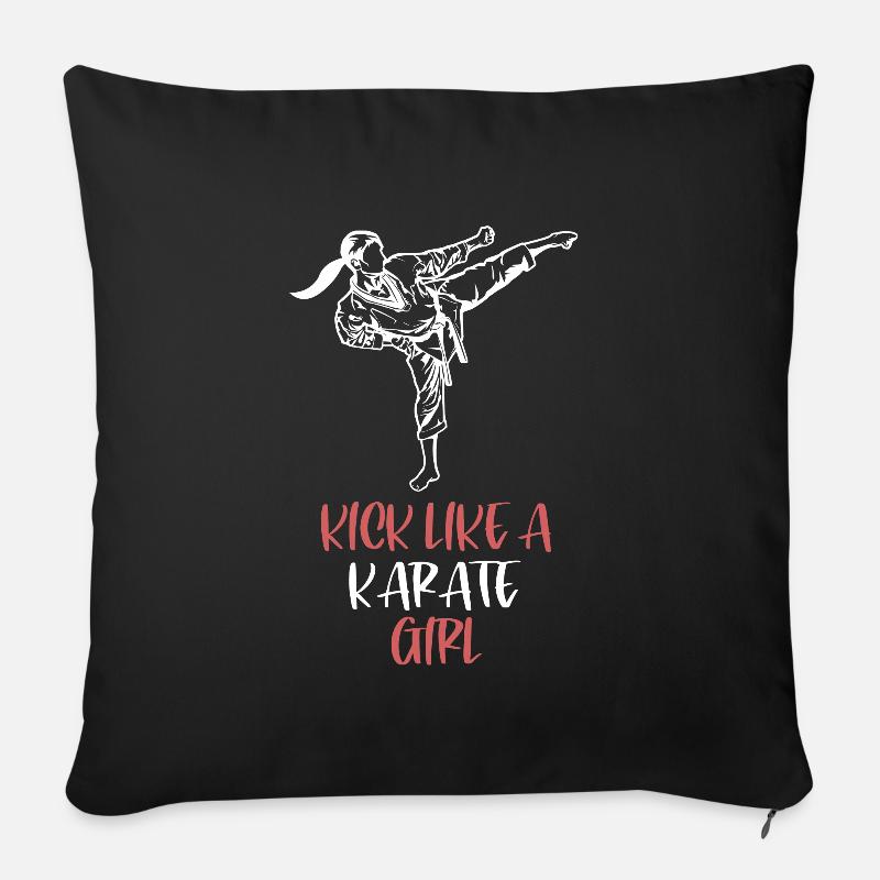 Karate Frauen - Sofakissenbezug 45 x 45 cm - Schwarz