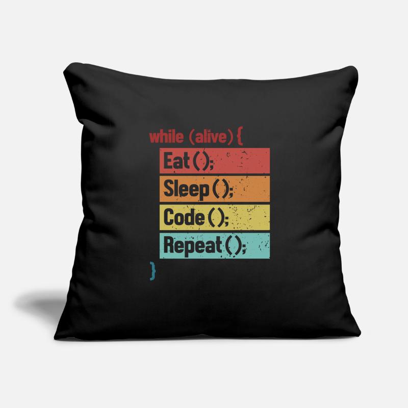 Eat Sleep Code Repeat Softwareingenieur Coder Sofakissenbezug 45 x 45 cm