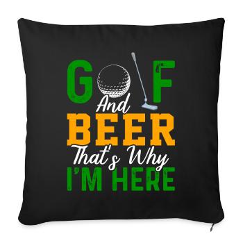 Golf Golfschläger Golfer Golfspieler Geschenk - Sofakissenbezug 45 x 45 cm - Schwarz - Vorne